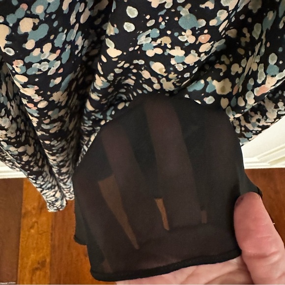 Anthropologie Paper Crown Droplets Splatter Print Swing Dress Flowy Bell Sleeve - Picture 8 of 9